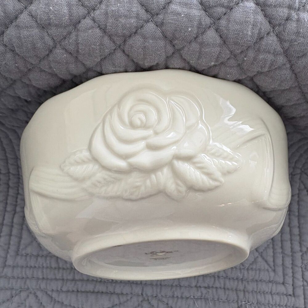Lenox Rose Blossom Ivory Candy Dish w/ Gold Trim – 1980s Vintage - Picture 10 of 10